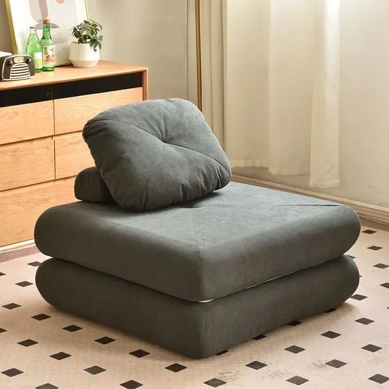 Modern Fällbar Soffbädd i Manchestertyg – 1-sits Futon med ryggstöd för vardagsrum & sovrum