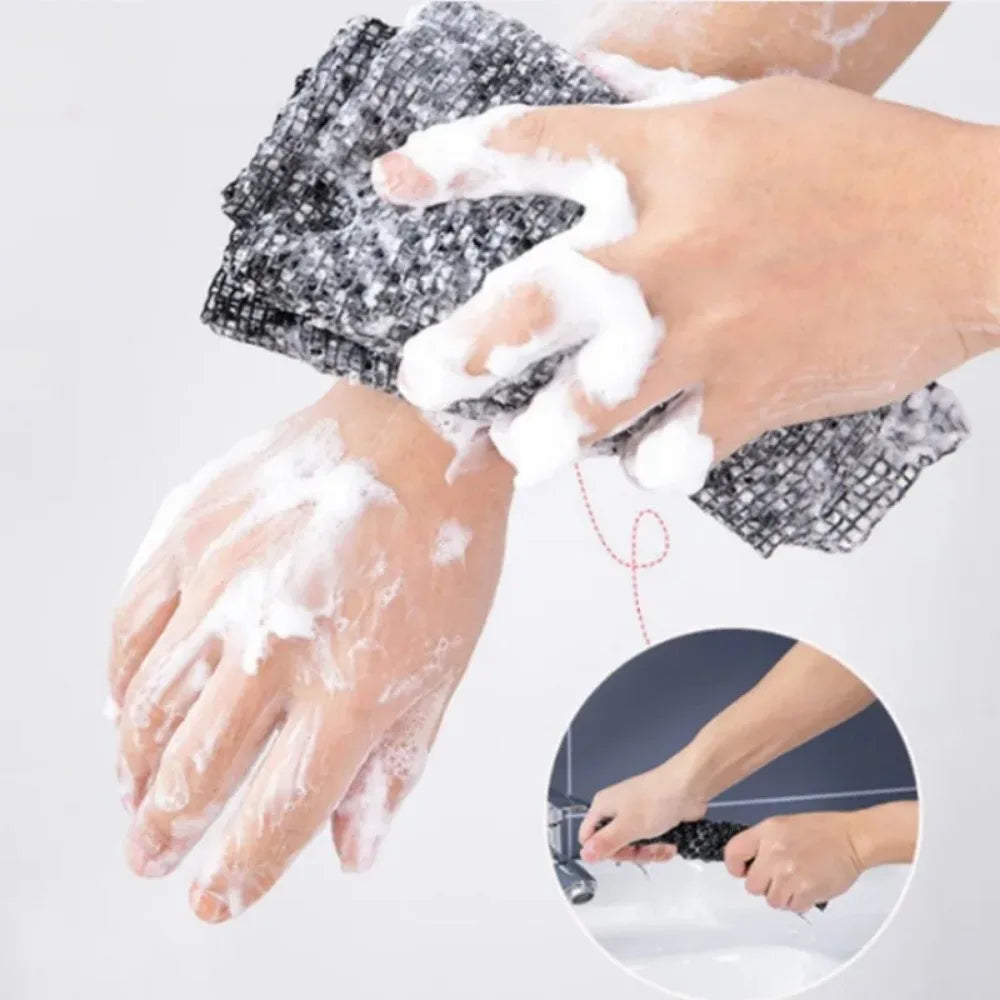Japansk Skrubbhandduk – Exfolierande Duschtvättlapp för Rygg & Kropp