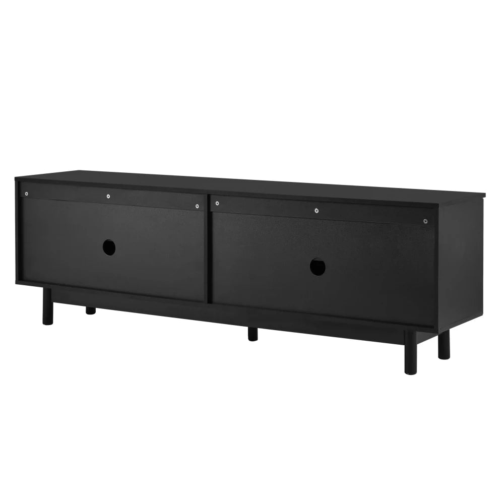 Modern Svart TV-bänk – Elegant Design med Justerbar Förvaring