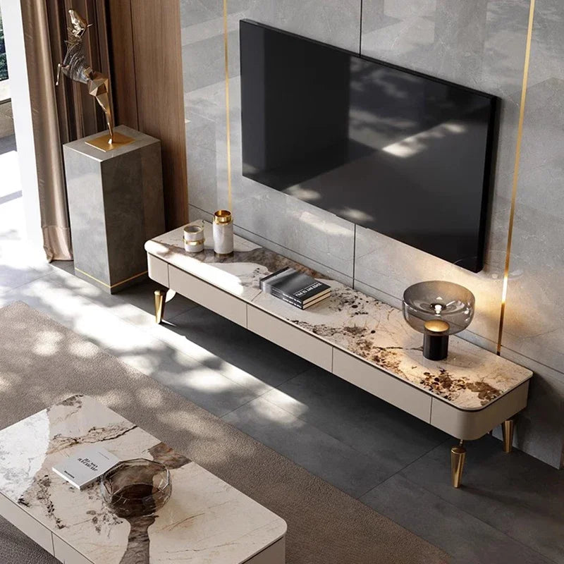 DUTRIEUX TV-bänk – Modern Minimalism med Lyxig Stenfinish