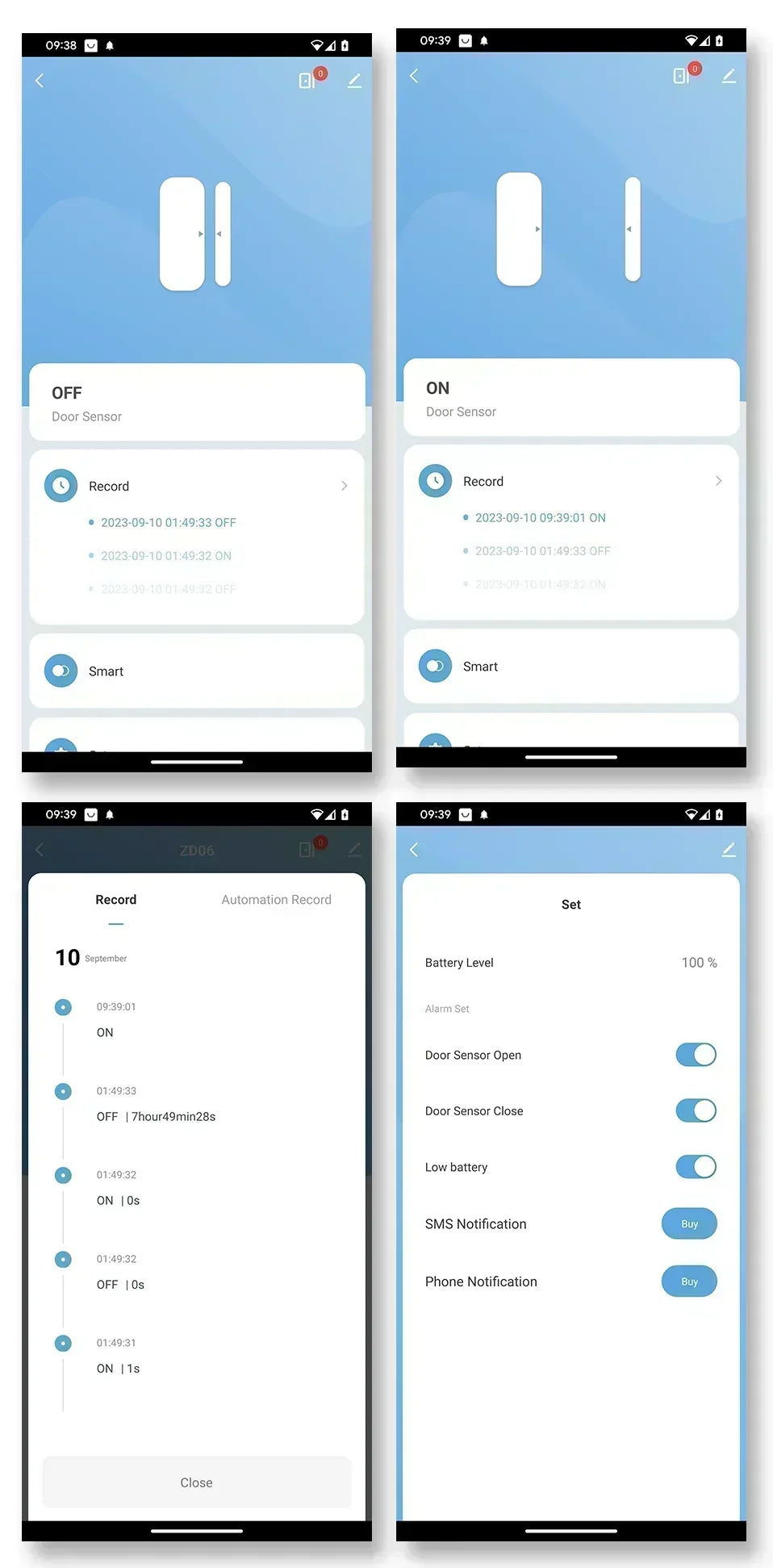Tuya WiFi Dörr- & Fönstersensor – Smart Trådlös Detektor med Appstyrning