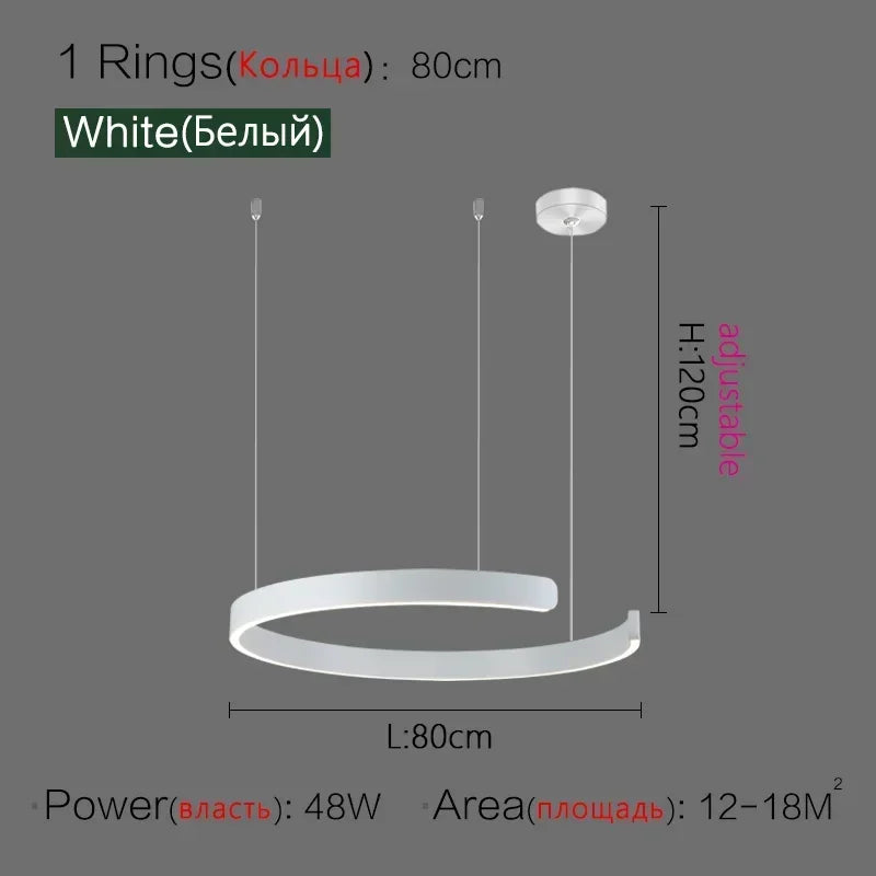 Minimalistisk LED Taklampa med Cirkulära Ringar – D40/D60