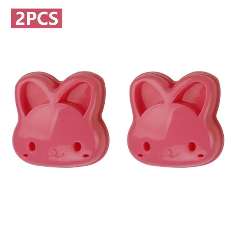 2-pack Smörgåsformar – Söta djurmotiv (björn, katt, kanin, bil) – DIY-mackor & bakning