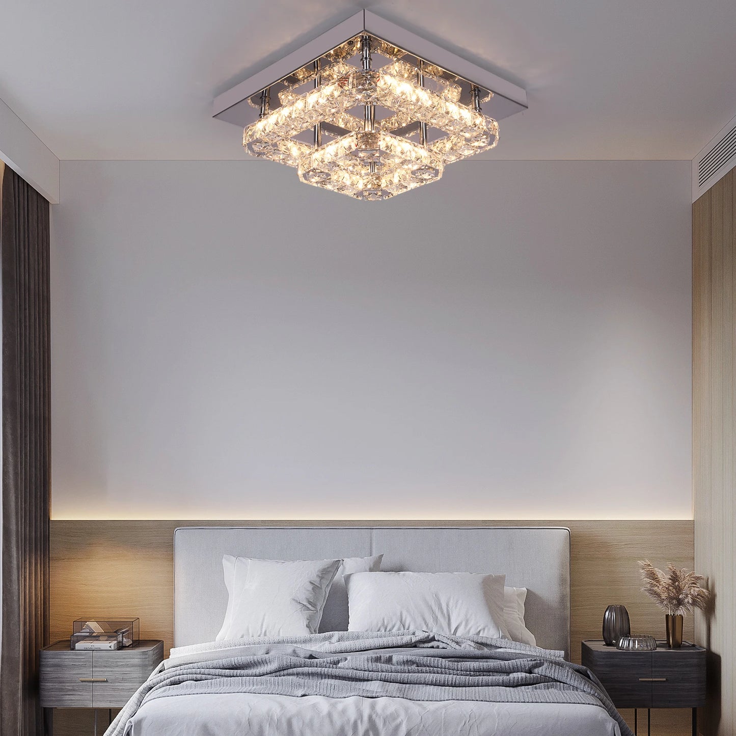 Vetrulus Kristallkrona – LED Taklampa i Lyxig Design (27 × 27 × 12 cm)