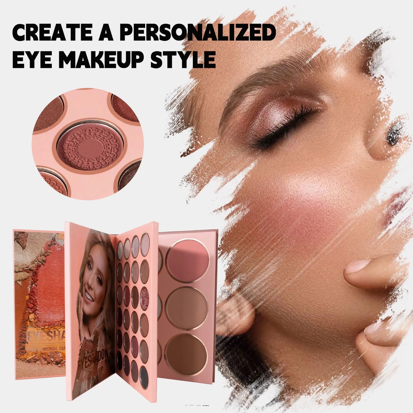 đ Professionell Makeup-palett med 54 fĂ€rger â Allt-i-ett: Ăgonskugga, Rouge, Highlighter & Contouring