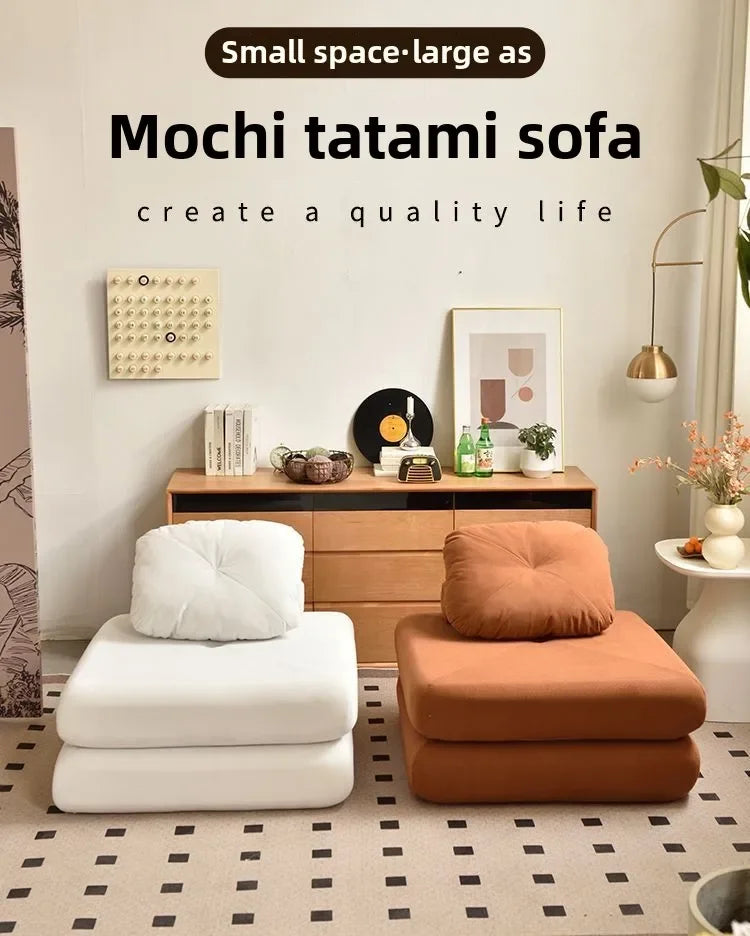 Modern Fällbar Soffbädd i Manchestertyg – 1-sits Futon med ryggstöd för vardagsrum & sovrum