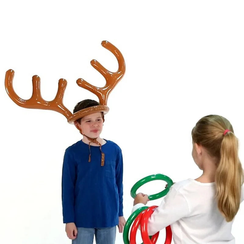 Uppblåsbart Julspel – Renhorn Ringkastning för Fest & Kalas