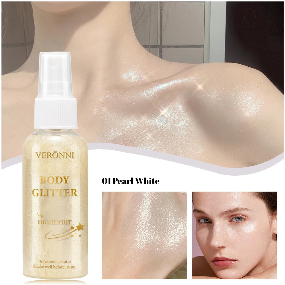Body Glitter Spray Oil Lotion – 4 Colors