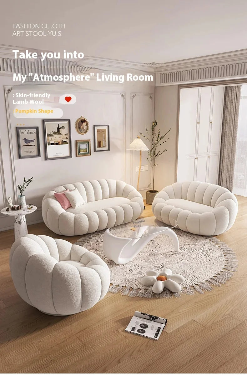Elegant Teddy Sammet Recliner Soffa – Nordisk Stil – Bekväm Loungestol för Vardagsrum