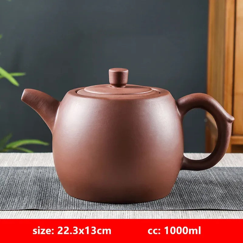 Yixing Tekanna i lila lera – Handgjord traditionell tekanna (1 liter)