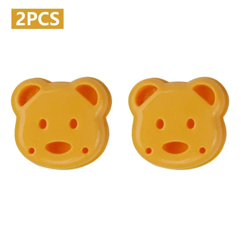 2-pack Smörgåsformar – Söta djurmotiv (björn, katt, kanin, bil) – DIY-mackor & bakning