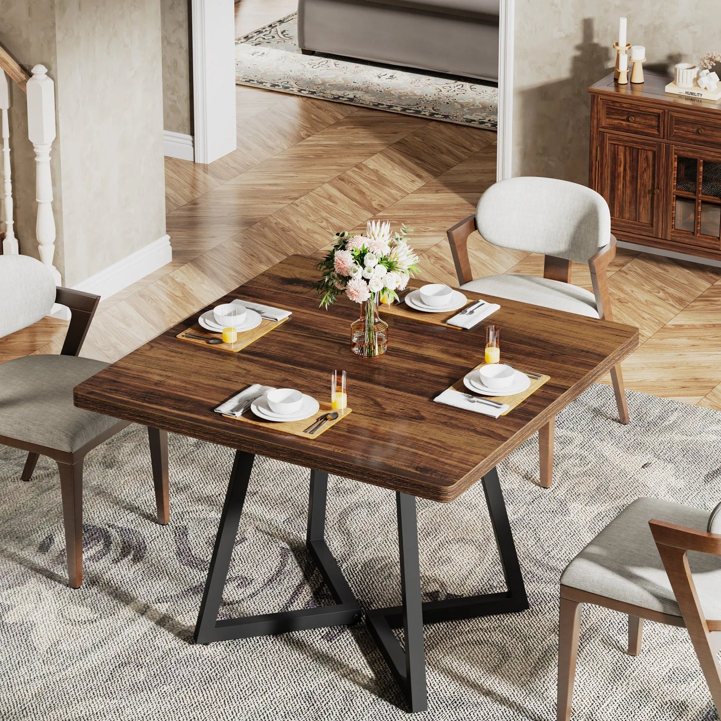 Matbord för 4 personer – Industriell Design med 80H × 100B