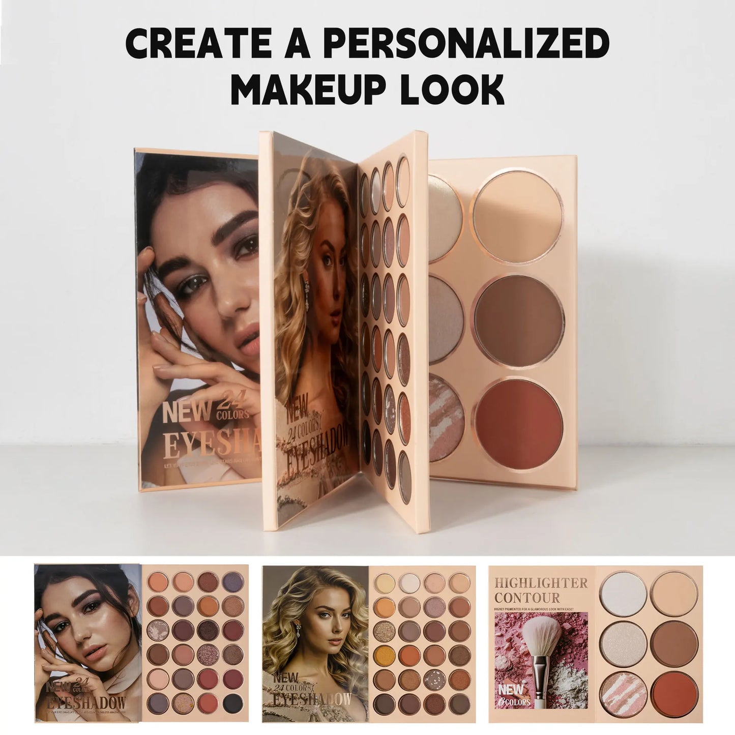 đ Professionell Makeup-palett med 54 fĂ€rger â Allt-i-ett: Ăgonskugga, Rouge, Highlighter & Contouring