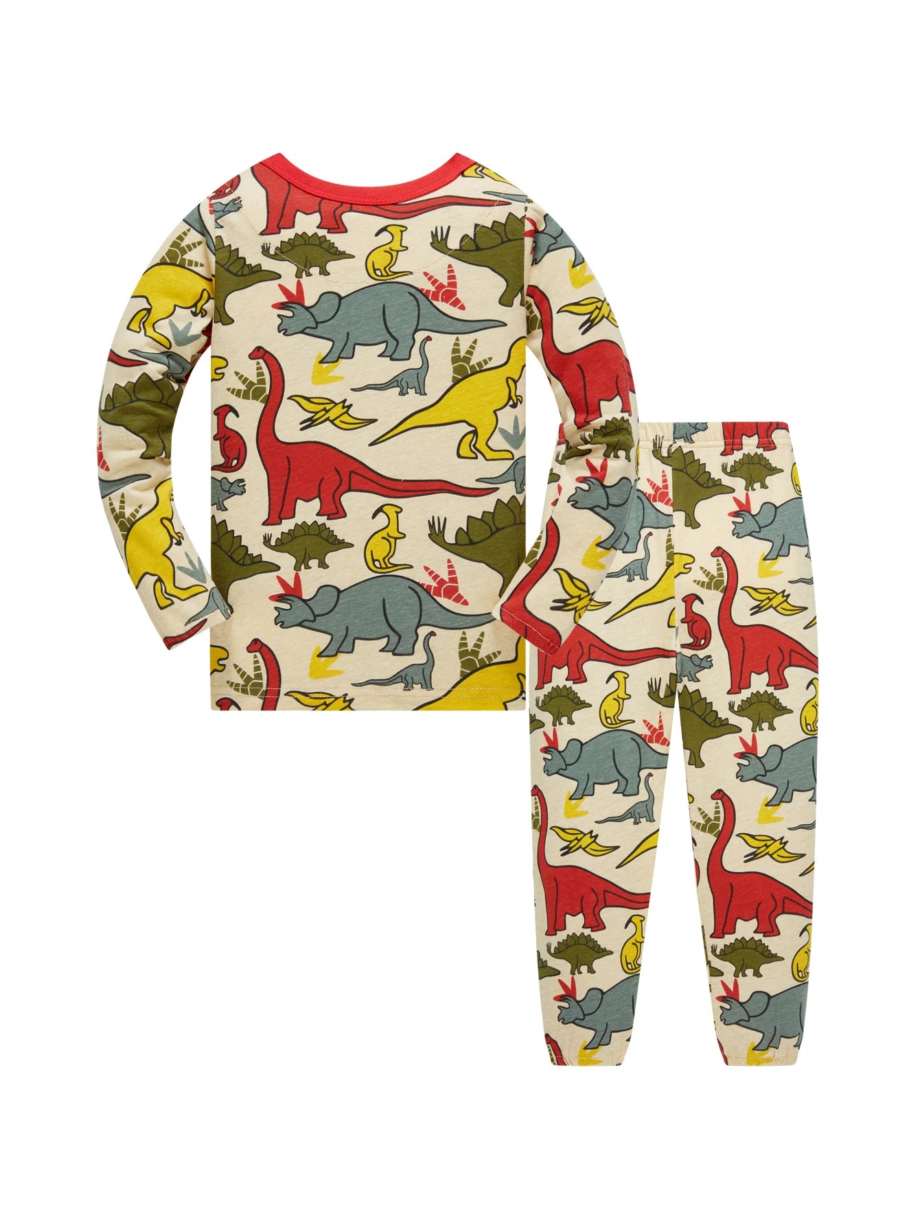 đŠ Barnpyjamas för Pojkar â Dinosaurieprint â 100% Bomull â LĂ„ngĂ€rmad & LĂ„ngbyxor â 1â8 Ă„r