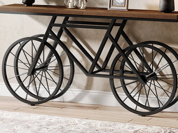 Retro Konsolbord med Cykelbas – Tribesigns Design för Vardagsrum & Hall