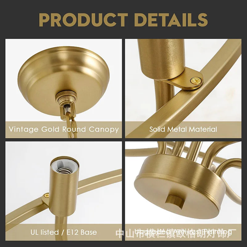 NORMICHY Taklampa – Vintage Ringformad Pendellampa med LED