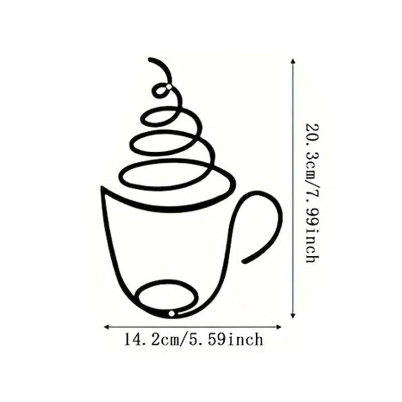 ☕ Kreativa Väggdekorationer med Kaffetema – Metallkonst för Café, Hem & Hotell – 1/3-pack