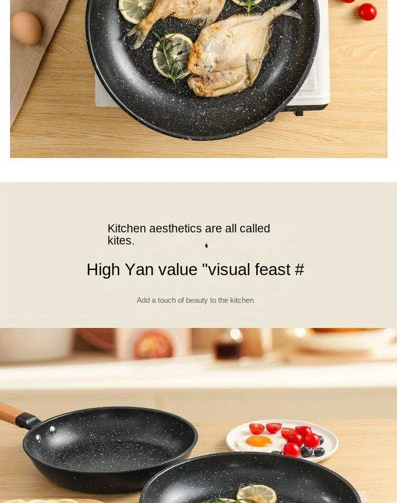 28 cm Stekpanna i Gjutjärn – Nonstick – För Kött، Fisk & Wok – Induktion/Gas Kompatibel