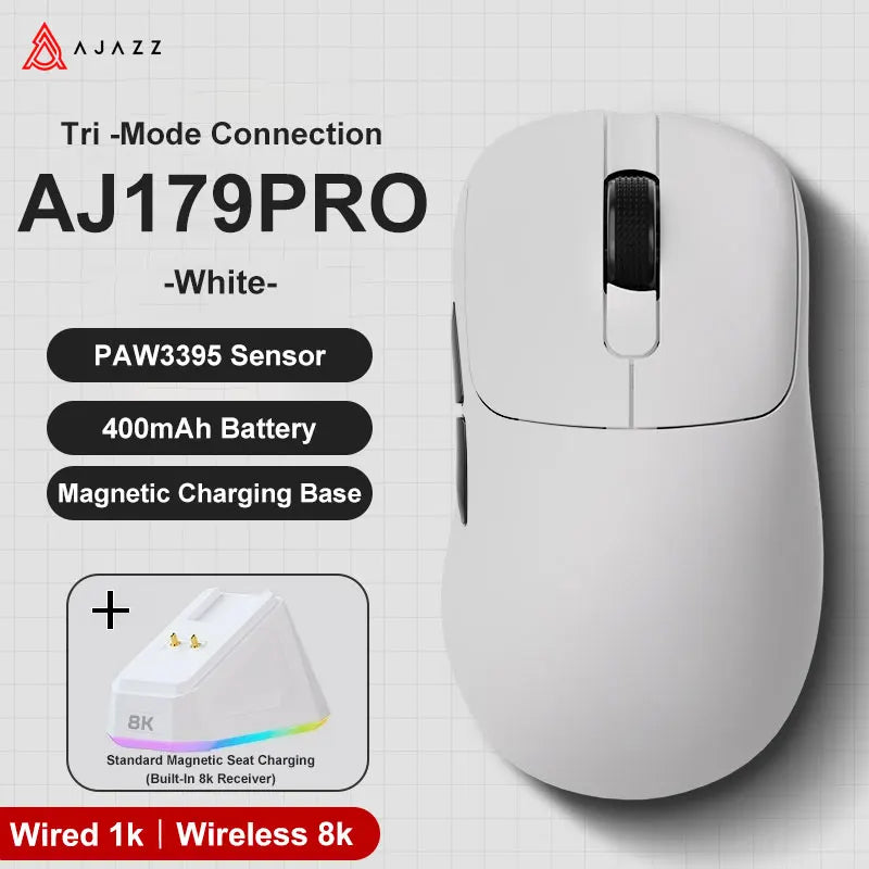 đź AJAZZ AJ179 PRO â TrĂ„dlös & TrĂ„dbunden Gamingmus med Magnetisk Laddningsstation