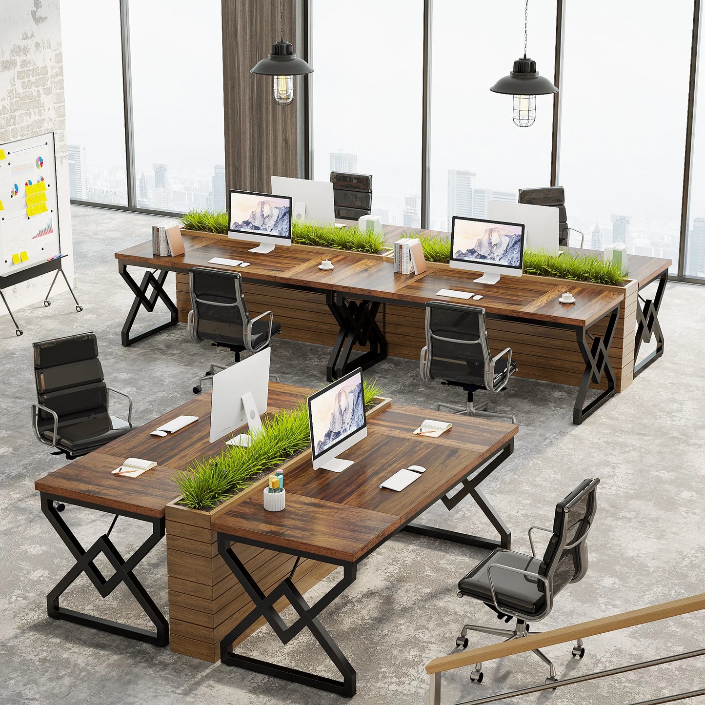 Tribesigns Executive Desk – Extra Tjockt Kontorsbord med Metallram (160 cm)