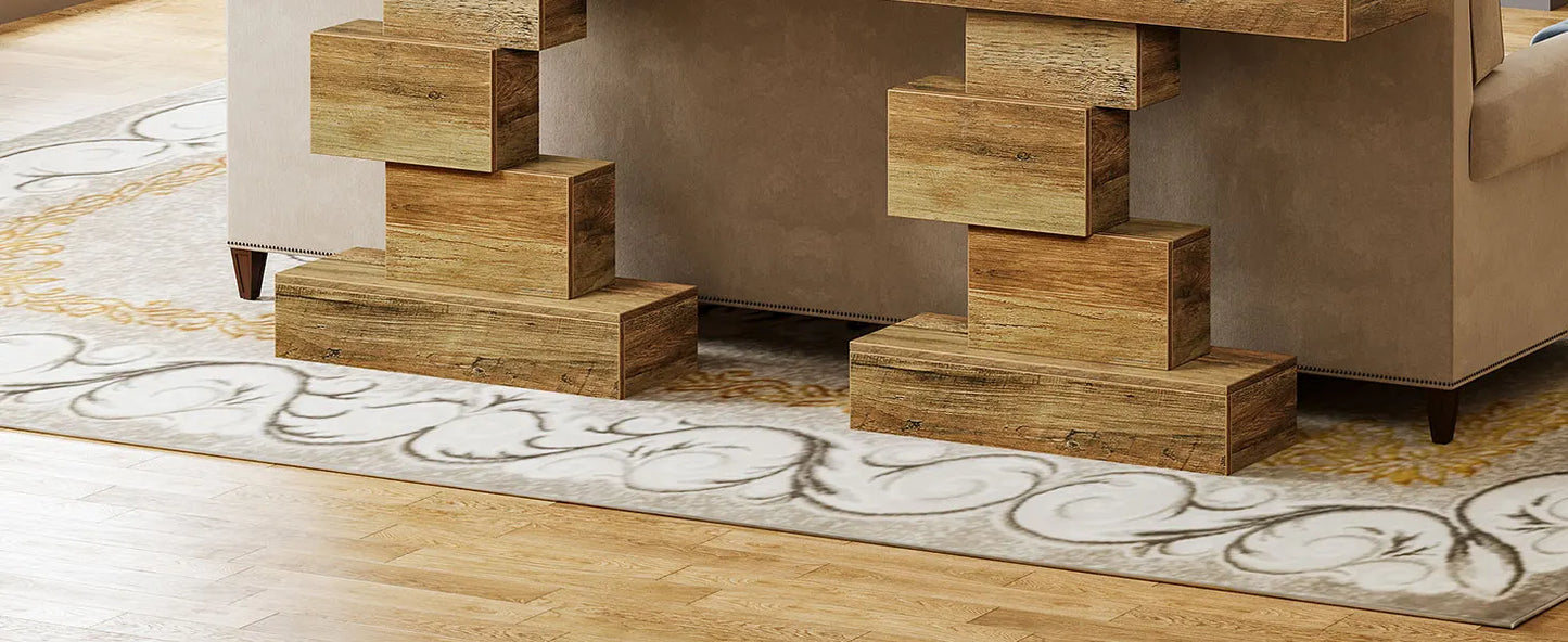 Tribesigns Konsolbord i Lantlig Stil – Geometrisk Bas & Rustik Charm