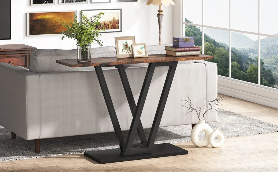 đȘ Tribesigns Konsolbord 110 cm â Industriell Design med V-formade Metallben â För Hall & Vardagsrum