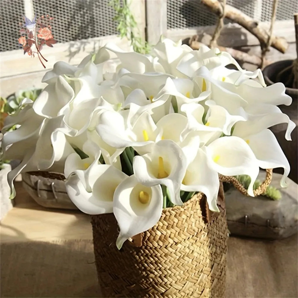 10-pack konstgjorda Calla Liljor – Realistiska blommor för bröllop och heminredning