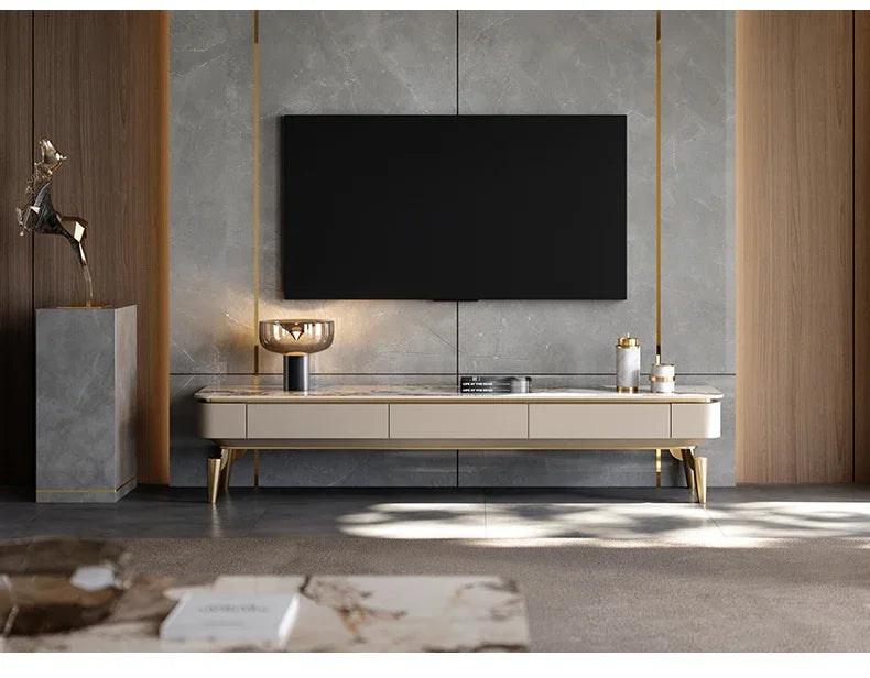 DUTRIEUX TV-bänk – Modern Minimalism med Lyxig Stenfinish