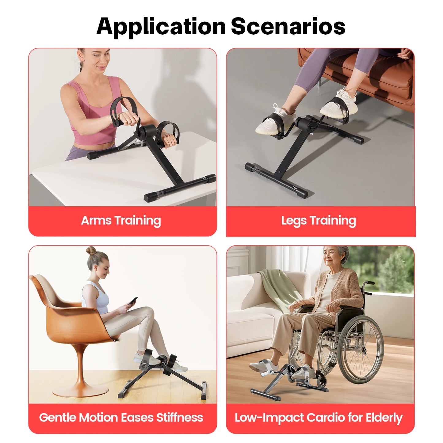 Superun Pedaltränare – Mini motionscykel med LCD-skärm och appanslutning