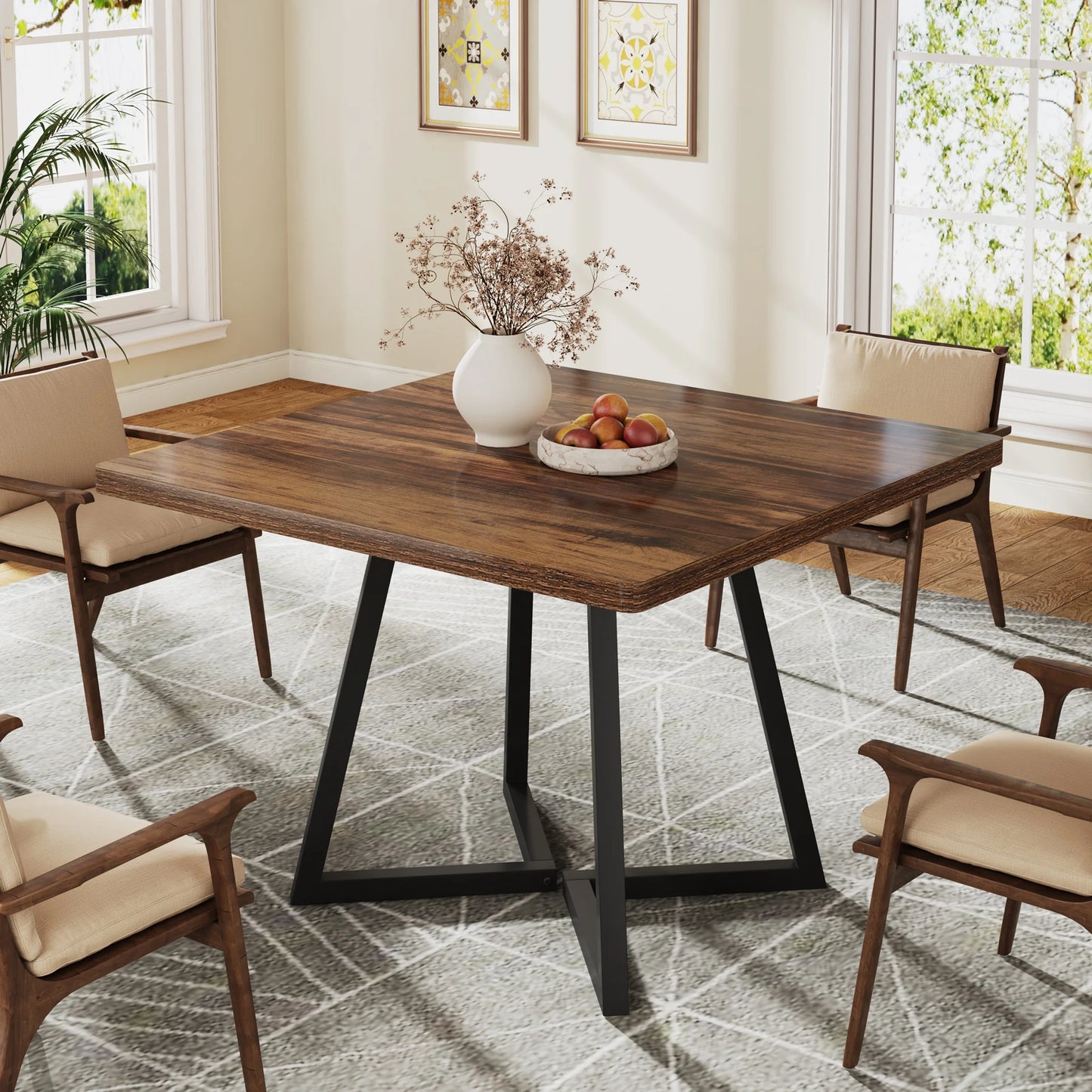 Matbord för 4 personer – Industriell Design med 80H × 100B