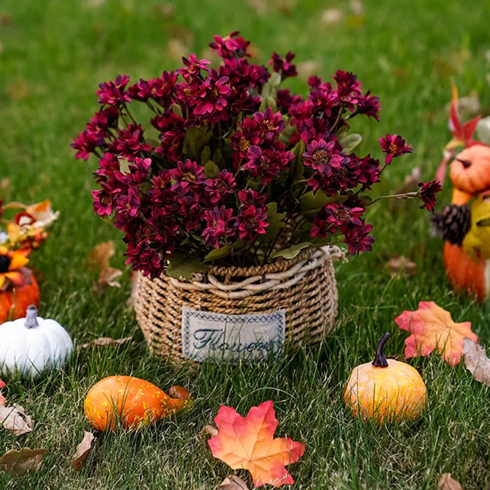 Konstgjorda Höstblommor – Vattentåliga Mumsblommor för Utomhus & Inomhus (5-pack)