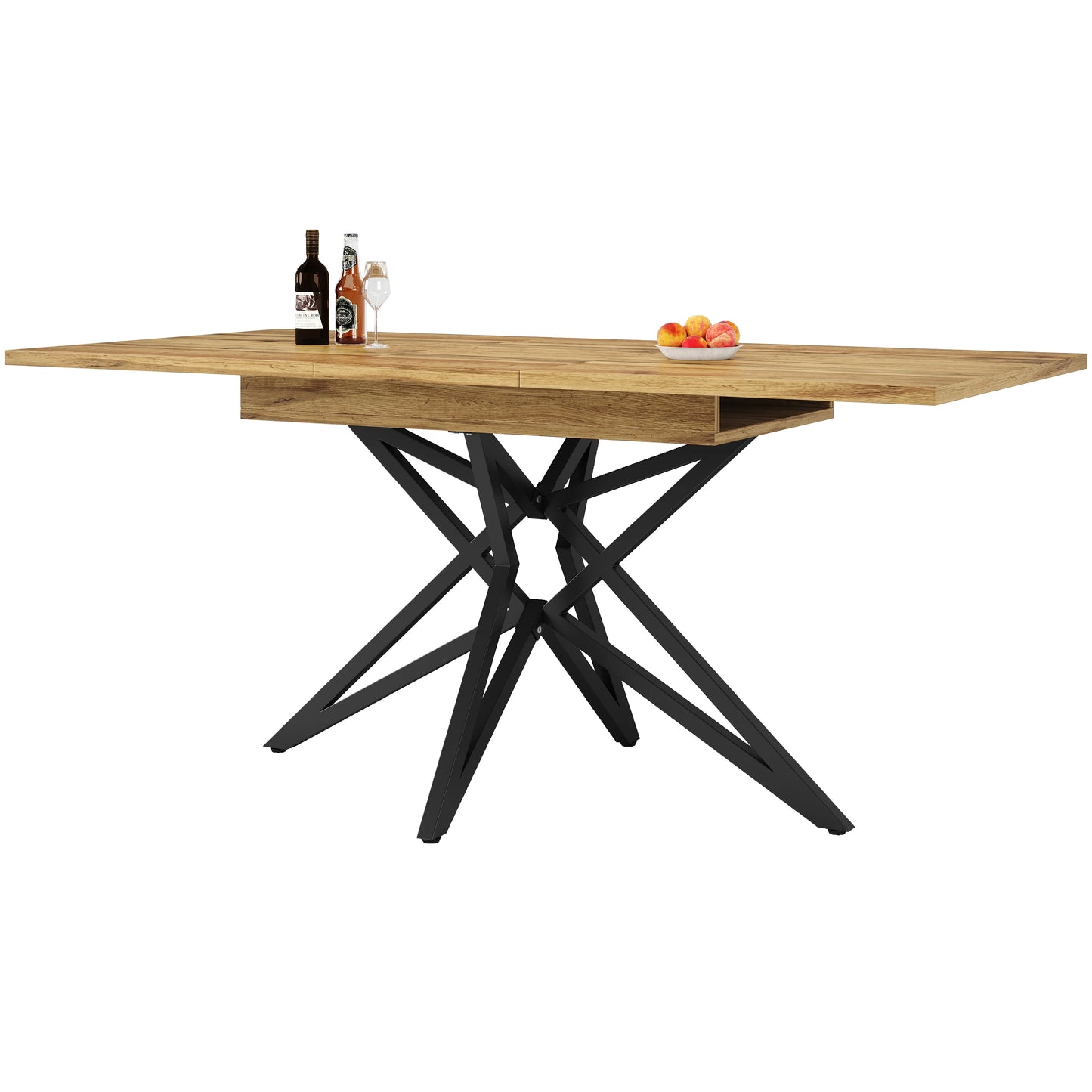 đœïž Utdragbart Matbord 120â160 cm â Modern Design med StjĂ€rnformade Ben