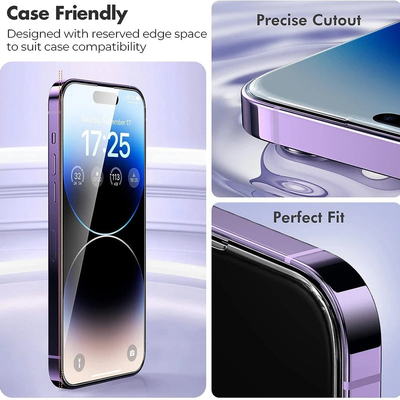 Skärmskydd i Härdat Glas – För iPhone 11–17 Pro/Pro Max – Reptålig & Stöttålig