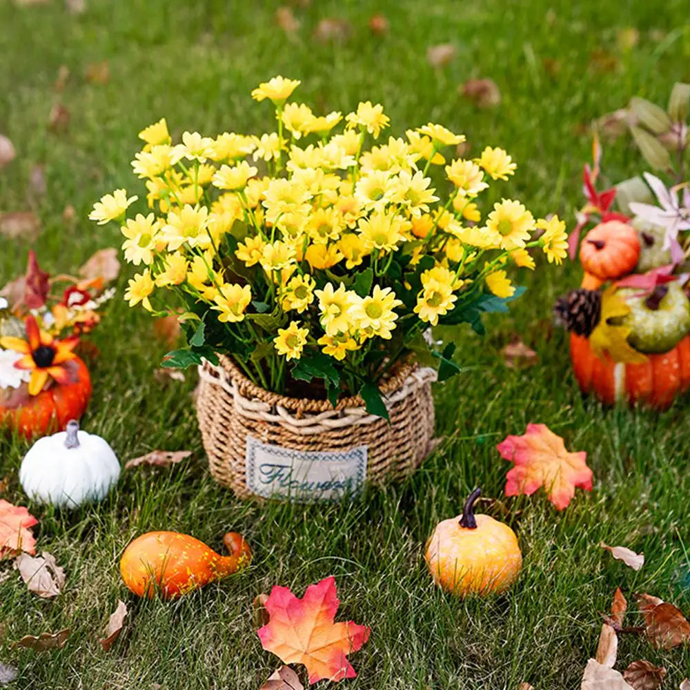 Konstgjorda Höstblommor – Vattentåliga Mumsblommor för Utomhus & Inomhus (5-pack)