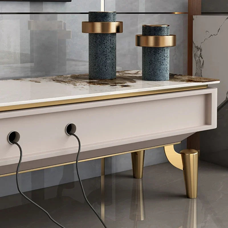 DUTRIEUX TV-bänk – Modern Minimalism med Lyxig Stenfinish