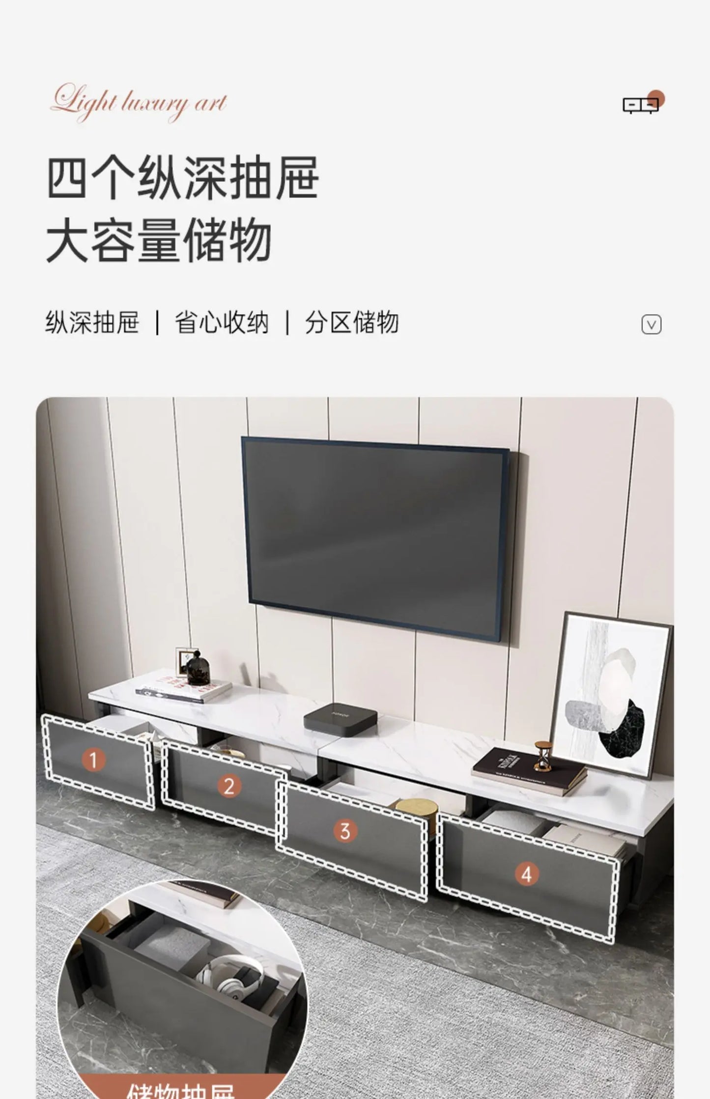 ANGDUO TV-bänk – Glamourös Retrodesign med Modern Funktion