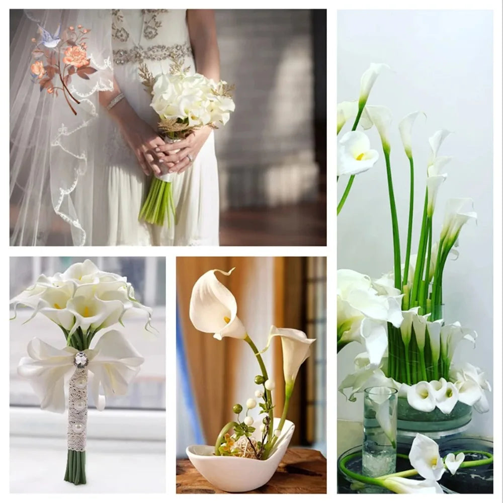 10-pack konstgjorda Calla Liljor – Realistiska blommor för bröllop och heminredning
