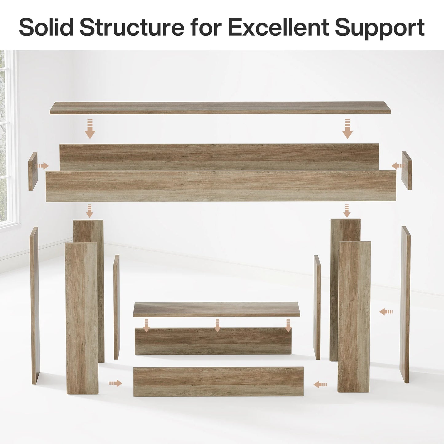 Tribesigns Konsolbord – 160 cm med U-formad Bas & Nedre Hylla