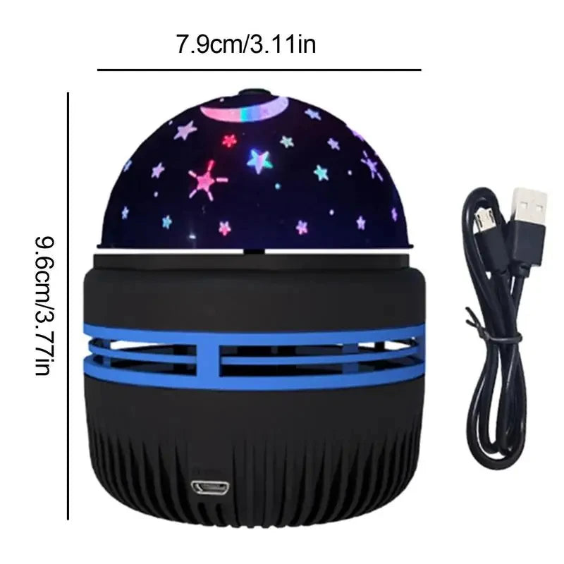 LED Stjärnhimmel Projektorlampa – Roterande nattlampa med måne & stjärnor (USB)
