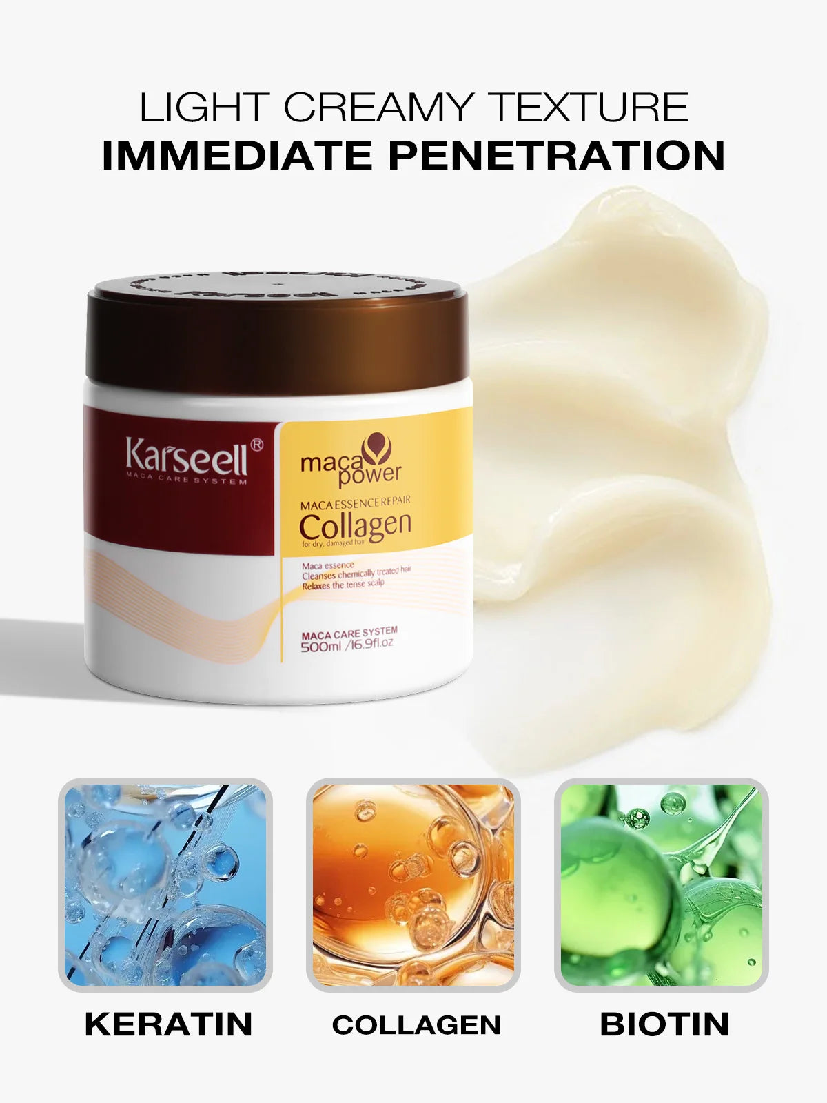 Karseell Collagen Hårinpackning – Djupverkande Återfuktning med Arganolja (100ml / 500ml)