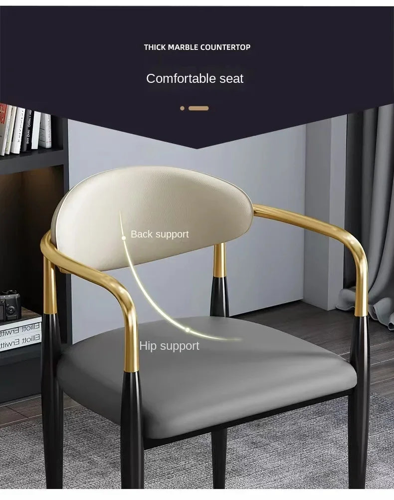 Designstol med Svarta Metallben – Mjuk & Ergonomisk – För Vardagsrum, Sminkhörna & Restaurang