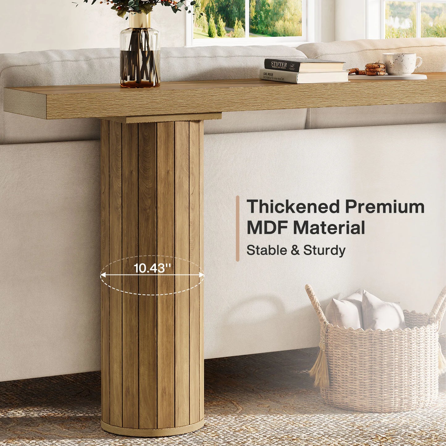 Tribesigns 160 cm lantligt konsolbord – extra långt träbord för hall, vardagsrum eller bakom soffan