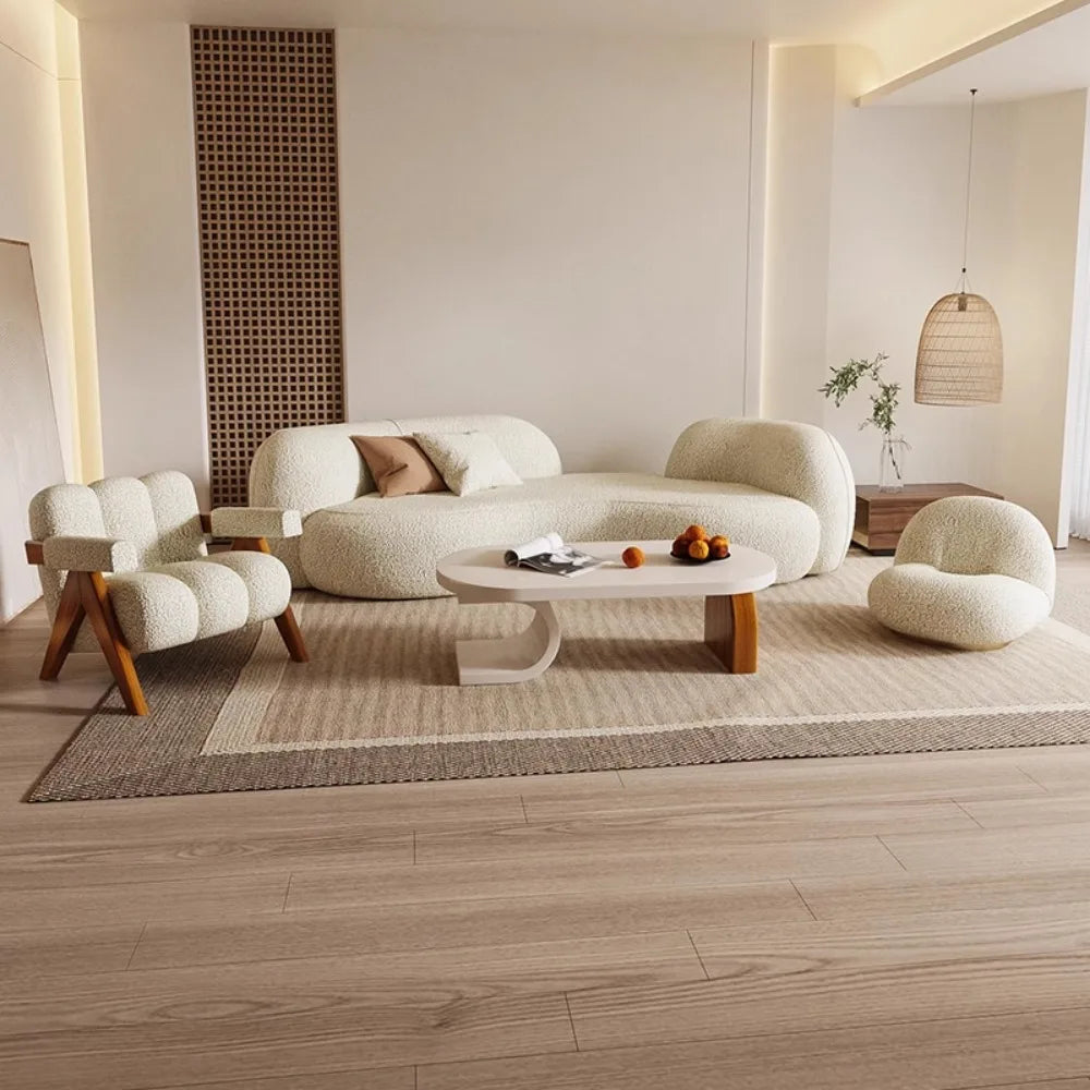 Nordisk Lyxig Hörnsoffa – Berberfleece & Modern Design – För Vuxna & Vardagsrum