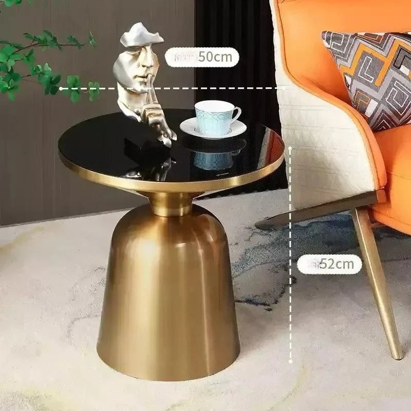 Nordiskt Soffbord i Metall & Glas – Lyxig Rund Design för Vardagsrum & Sovrum