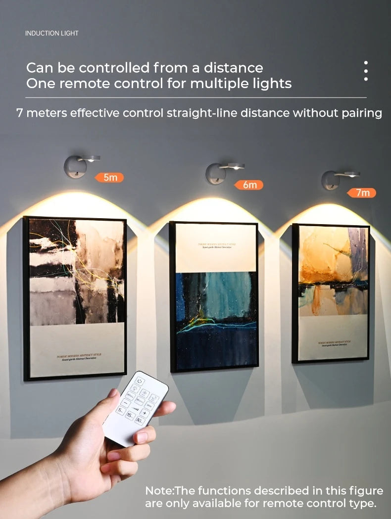 Intelligent LED Vägglampa – USB-Uppladdningsbar med Rörelsesensor