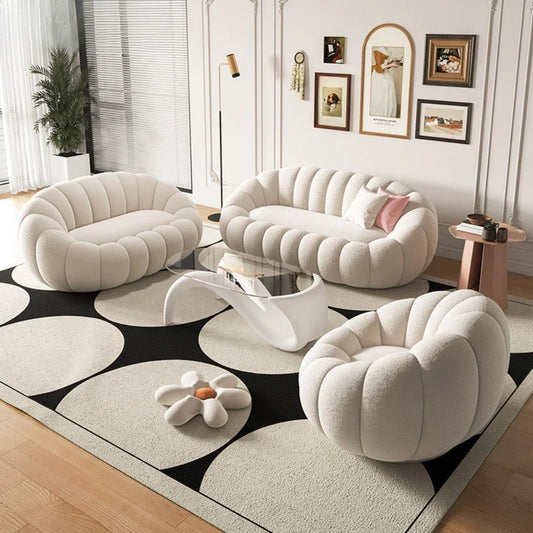 Elegant Teddy Sammet Recliner Soffa – Nordisk Stil – Bekväm Loungestol för Vardagsrum