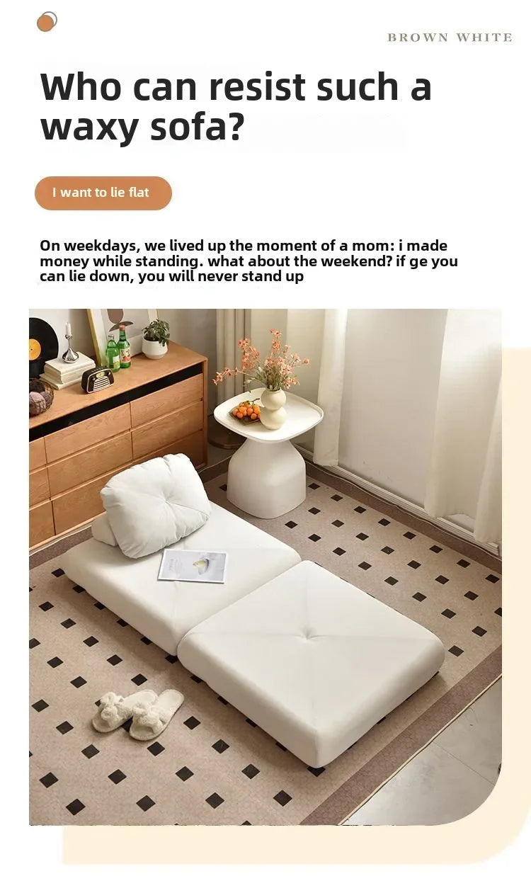 Modern Fällbar Soffbädd i Manchestertyg – 1-sits Futon med ryggstöd för vardagsrum & sovrum