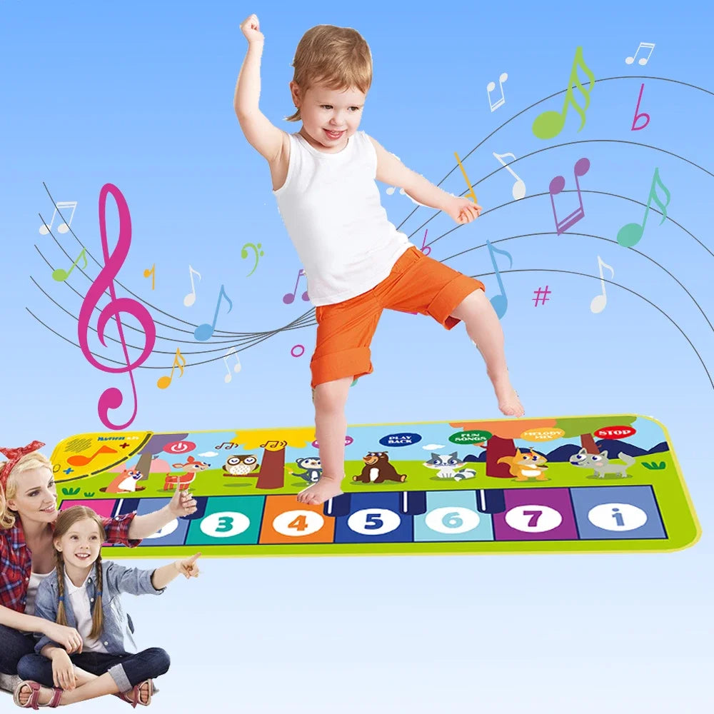 Pianomatta för Barn 80×30 cm – Musikmatta med Ljus & Ljud | Dansmatta för Flickor & Pojkar 3–6 år