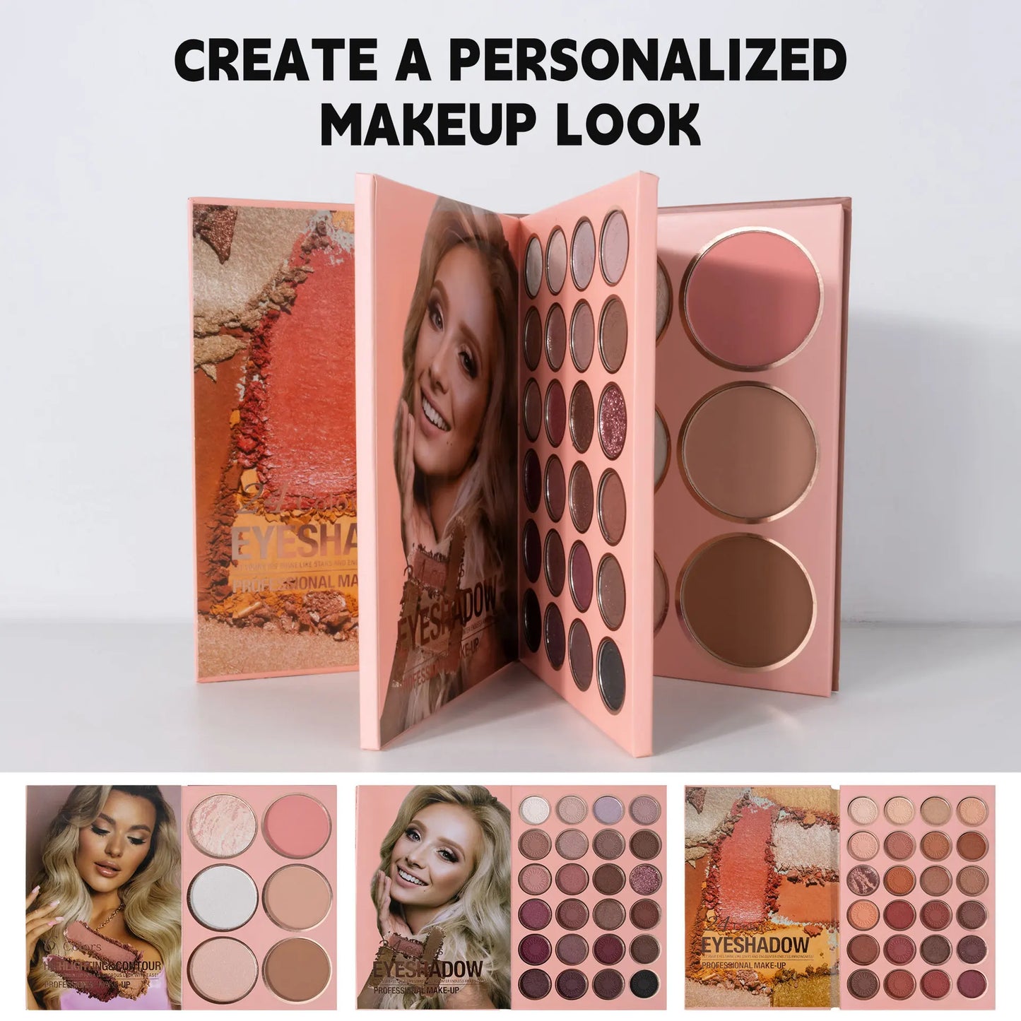 đ Professionell Makeup-palett med 54 fĂ€rger â Allt-i-ett: Ăgonskugga, Rouge, Highlighter & Contouring