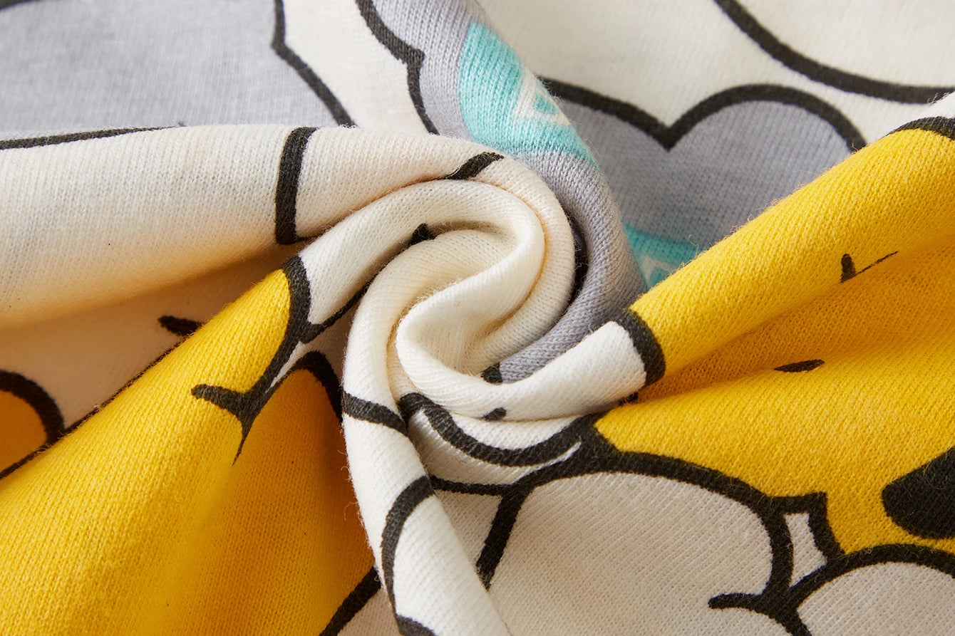 đ Barnpyjamas i 100% Bomull â Tecknad Design â LuftkonditioneringsvĂ€nlig â 2-delad Set för Pojkar 1â8 Ă„r